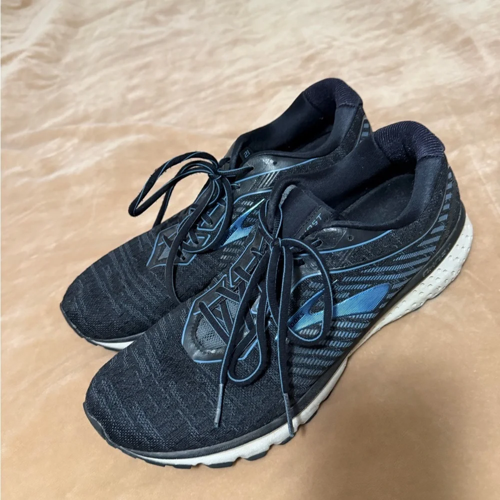 Brooks Ghost Black and Blue Men's Running Sneaker 12.5D US